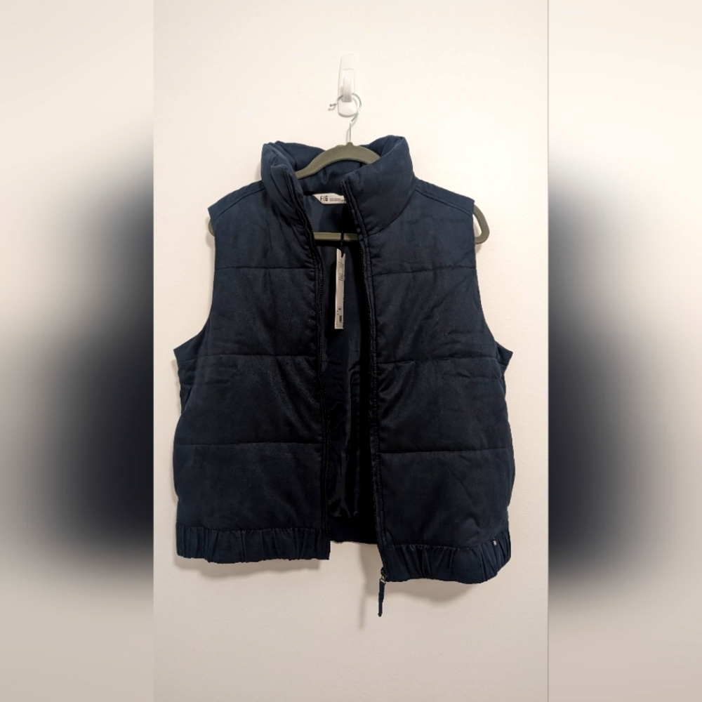 FIG Navy Suede Velvet Feel Vest